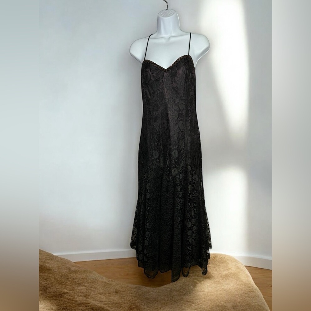 GUNNE SAX SCOTT McClintock BY Jessica McClintock Vtg 1980’s Lace Sequins Dress
